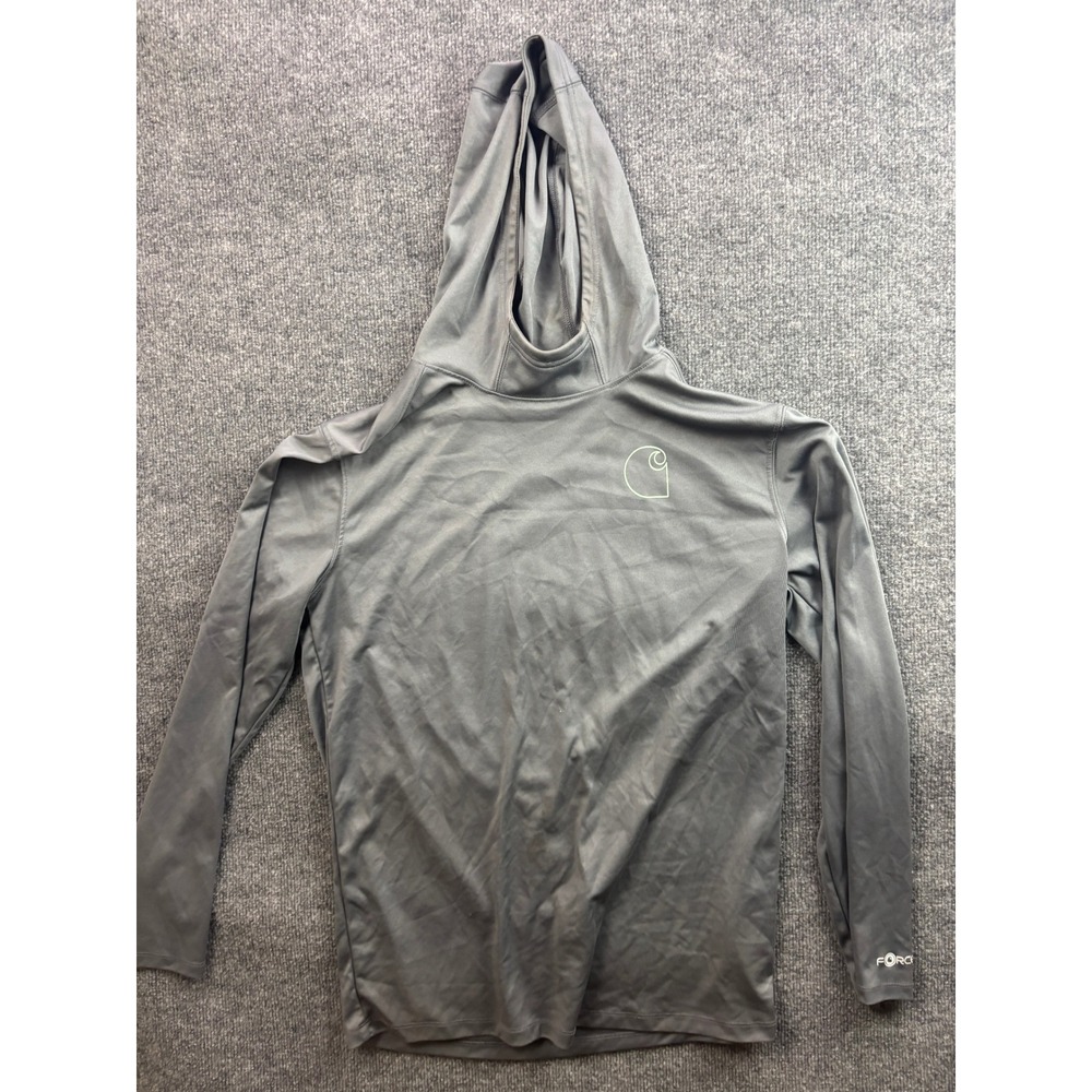Carhartt Force Sun Defender Hoodie Mens Size M Gray Relaxed Fit TK6165-M